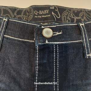 Wrangler Q-Baby Women's/Jrs Sz 9/10 x 32 Dark Wash Straight Boot Cut Jeans WRQ25
